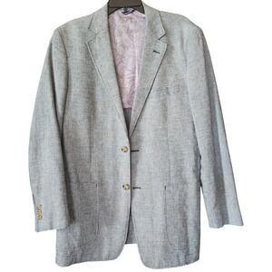 Alan Flusser Men's M Linen Cotton Summer Sports Coat Blazer Beach Preppy Casual